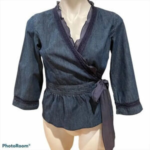 Denim  wrap blouse